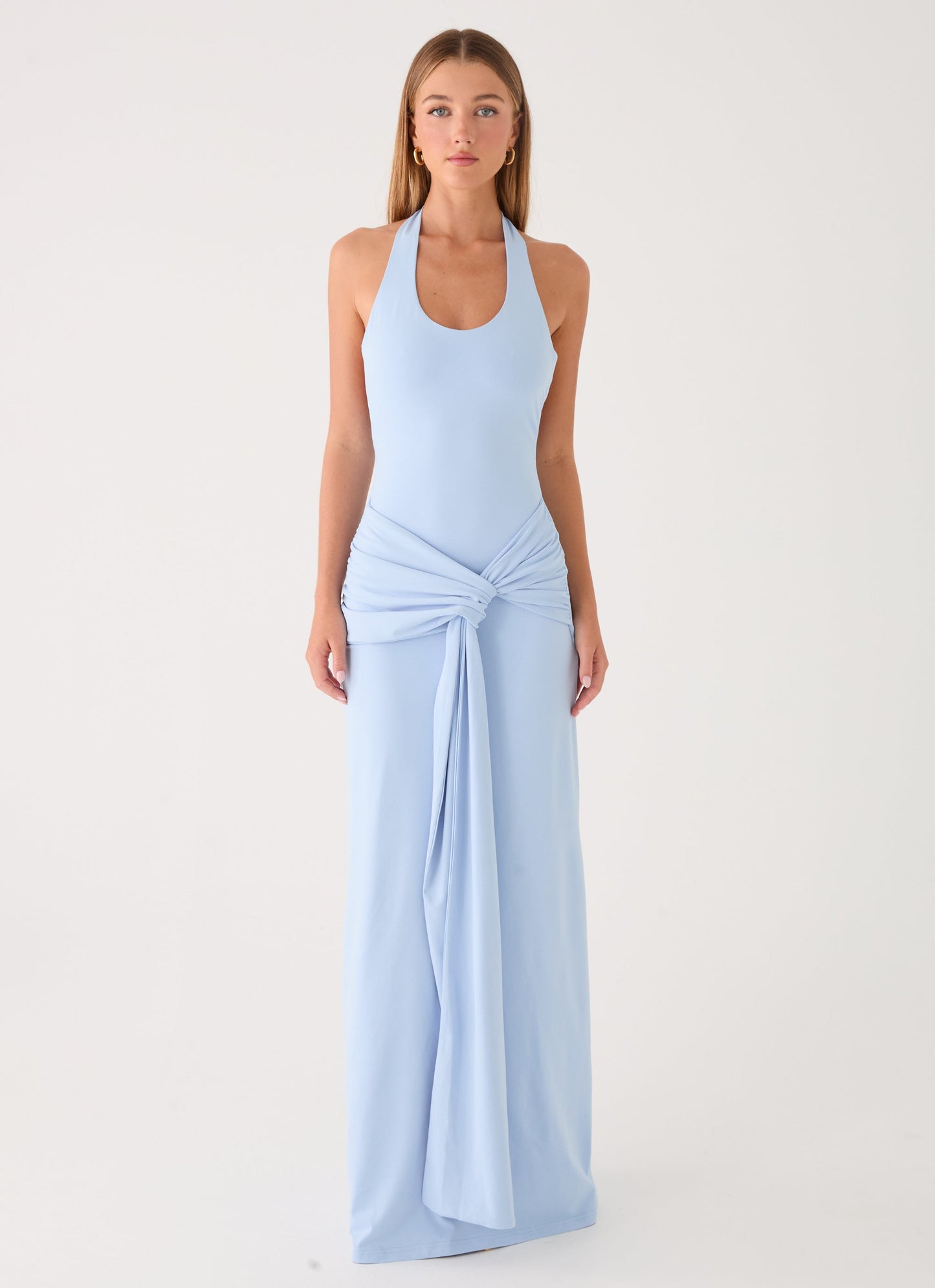 Cristal Halter Maxi Dress - Blue