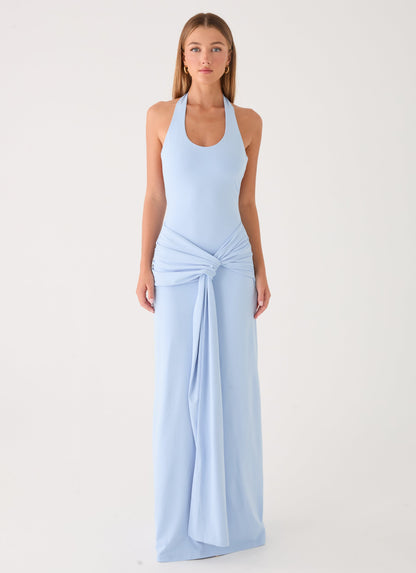 Cristal Halter Maxi Dress - Blue
