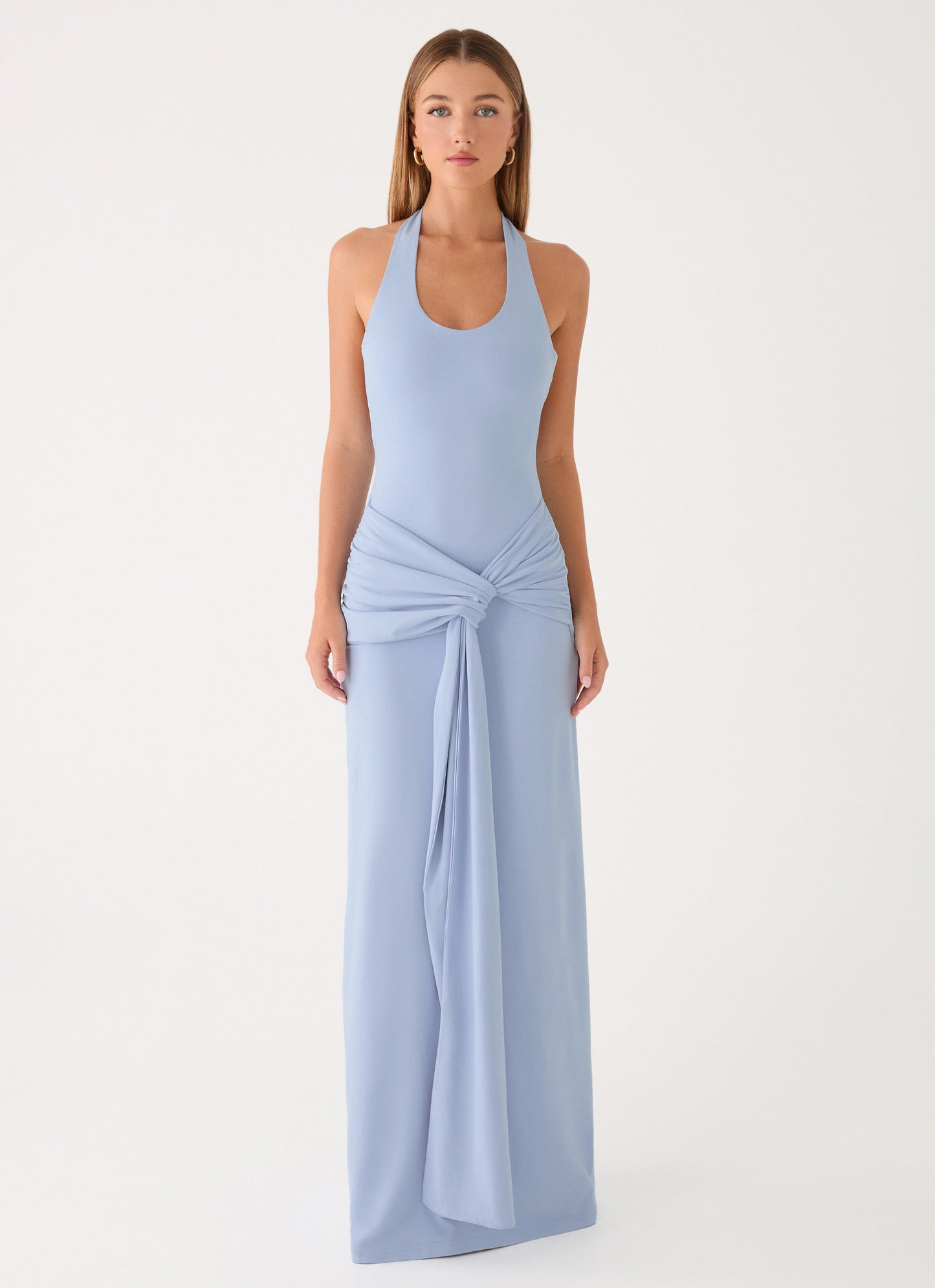 Cristal Halter Maxi Dress - Blue