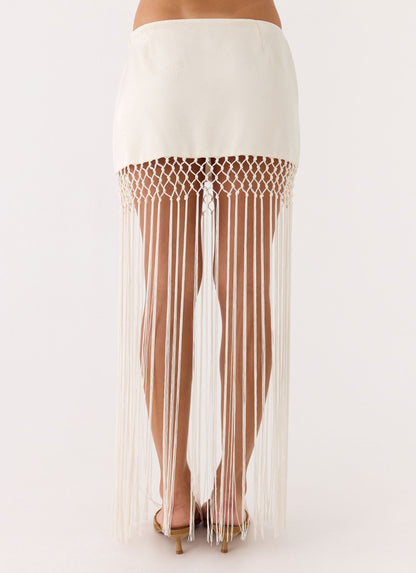 Mania Tassel Mini Skirt - Ivory